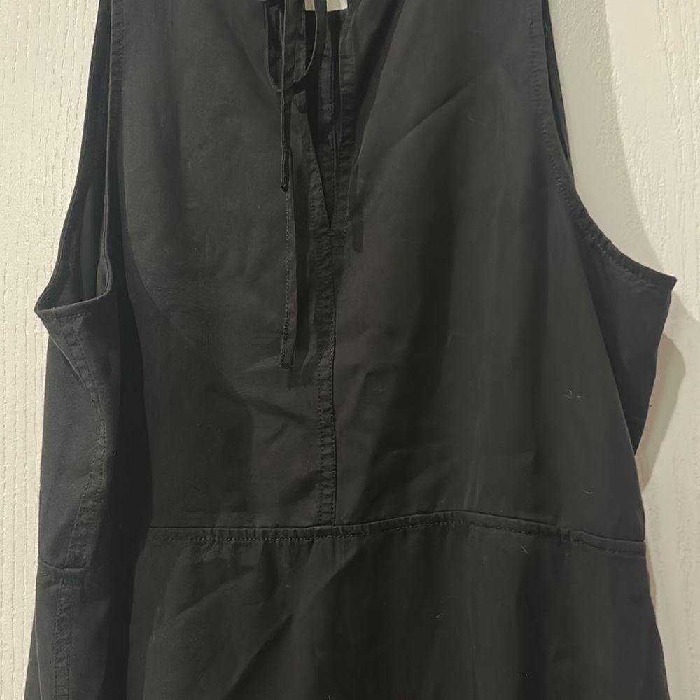 Calvin Klein jean material Sz L black back tie dress NWT - Picture 6 of 7